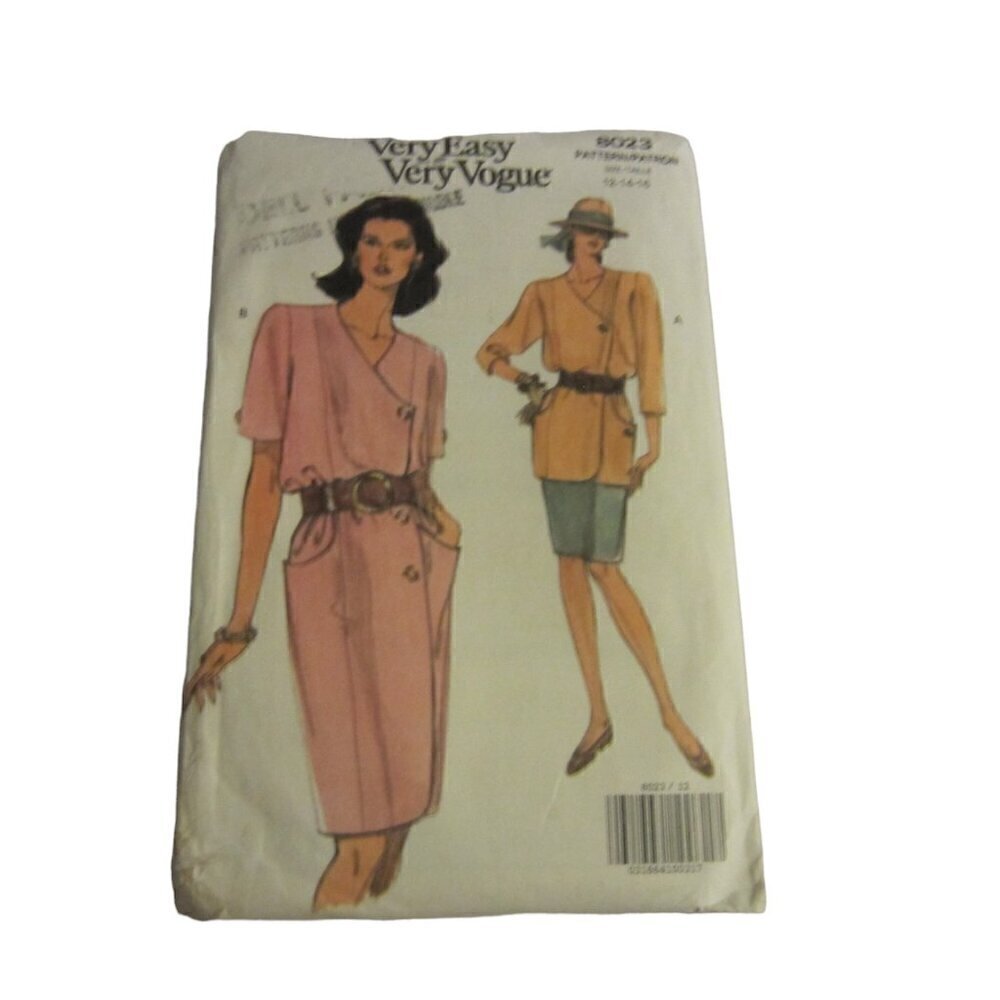 Very Easy Very Vogue Women's Vintage Sewing Pattern Dress Jacket Size 12-16